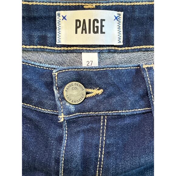 Paige Jimmy Jimmy Denim Shorts Women’s 27 Blue Rolled Hem Distressed Stretch - Picture 7 of 8